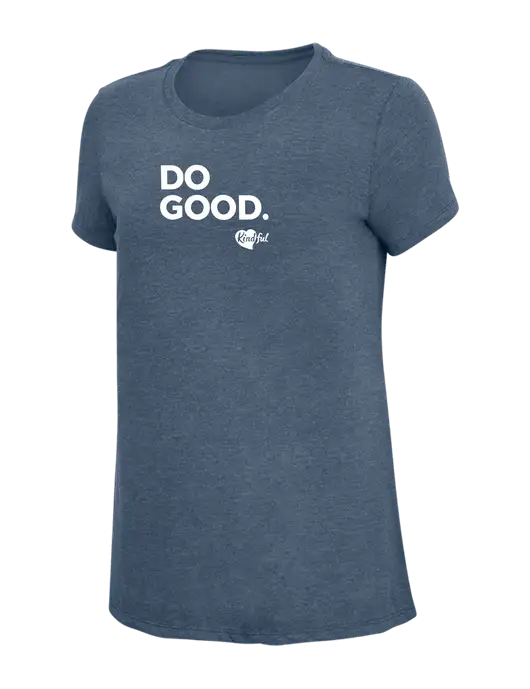 Womens Simply Soft Navy Frost 4.5oz  Poly/Combed Ring Spun Cotton T-Shirt w/Do Good. Logo