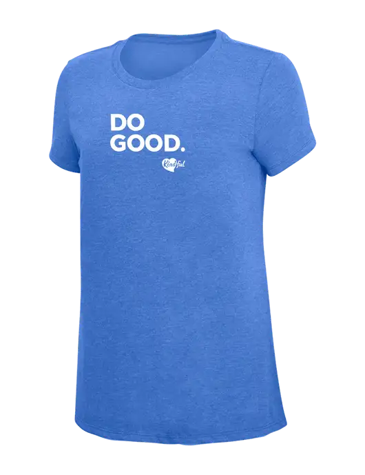 Womens Simply Soft Royal Frost 4.5oz  Poly/Combed Ring Spun Cotton T-Shirt w/Do Good. Logo
