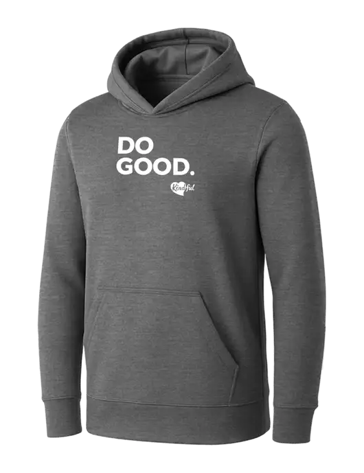 Womens Medium Grey Heather Core Fleece Pullover Hooded Sweatshirt w/Do Good. Logo