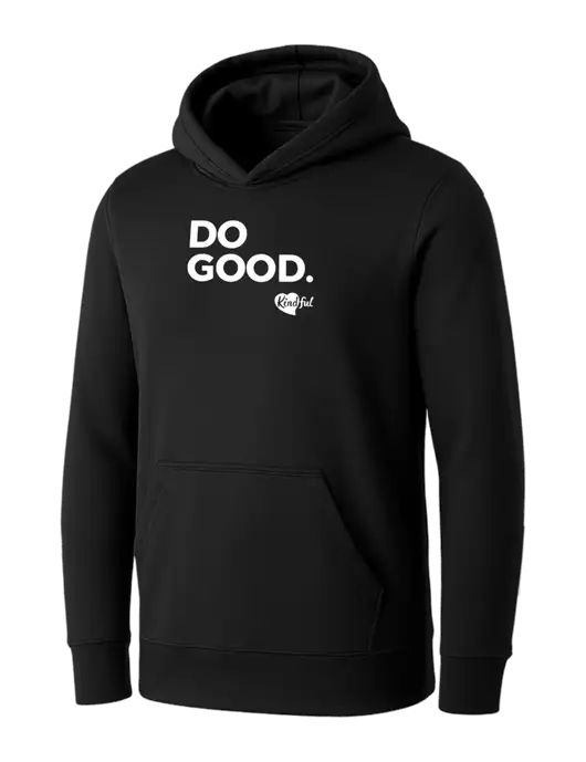 Womens Black Core Fleece Pullover Hooded Sweatshirt w/Do Good. Logo
