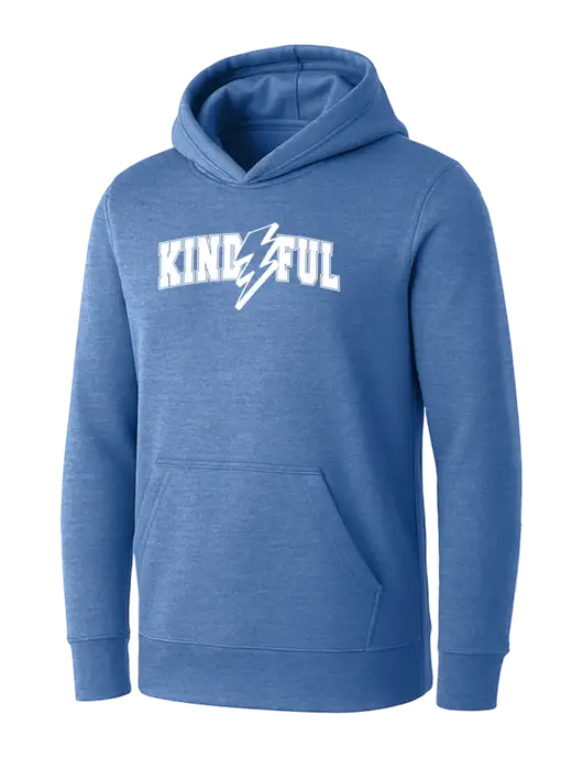 Womens Royal Heather Core Fleece Pullover Hooded Sweatshirt w/Kindful Arched Lightning Logo