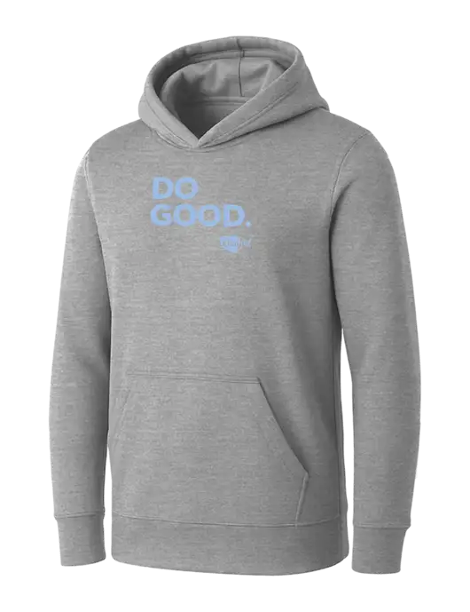Womens Light Grey Heather Core Fleece Pullover Hooded Sweatshirt w/Do Good. Logo