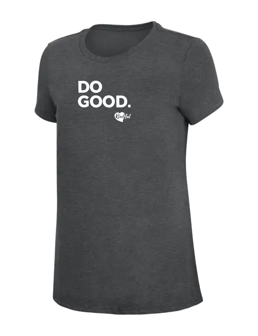 Womens Simply Soft Charcoal 4.5oz Poly/Combed Ring Spun Cotton T-Shirt w/Do Good. Logo