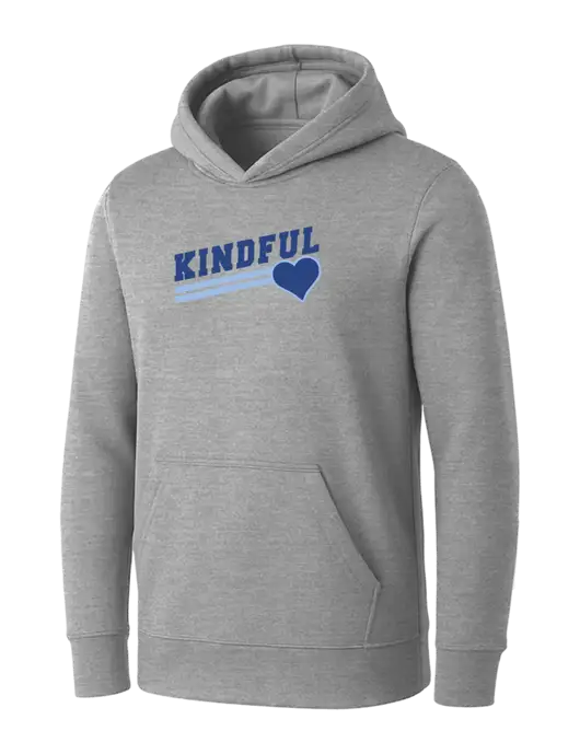 Womens Light Grey Heather Core Fleece Pullover Hooded Sweatshirt w/Kindful Angled Logo