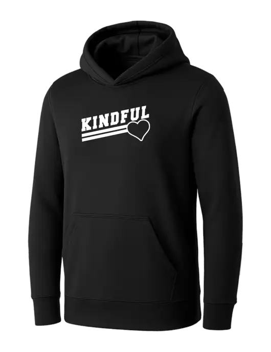 Womens Black Core Fleece Pullover Hooded Sweatshirt w/Kindful Angled Logo